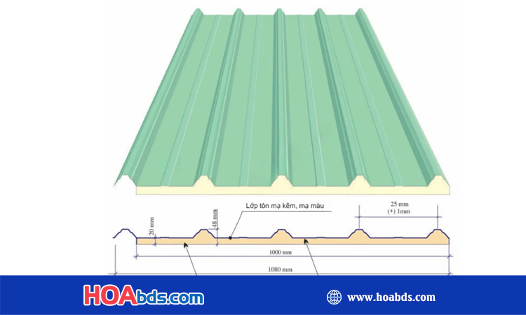 Tôn xốp hoa sen 5 sóng
