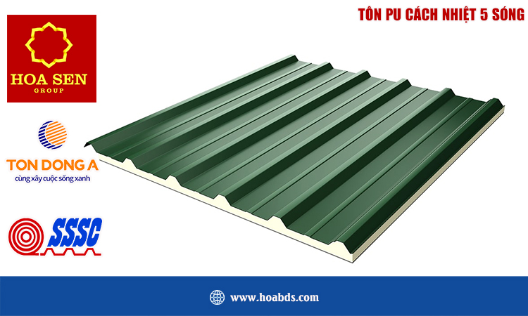 Tôn PU Cách Nhiệt 5 Sóng